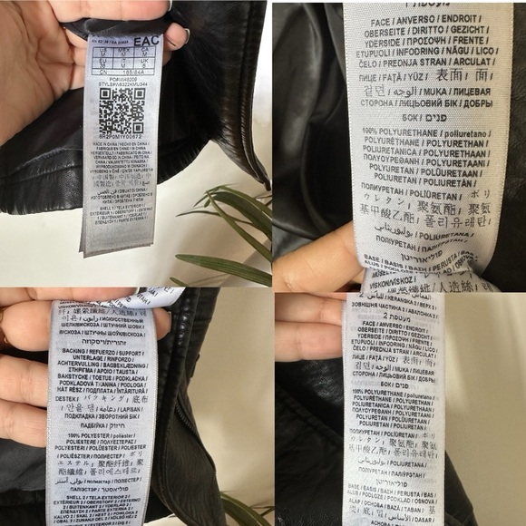 Guess Moto Jacket Faux Leather in Black Size M - Picture 10 of 10